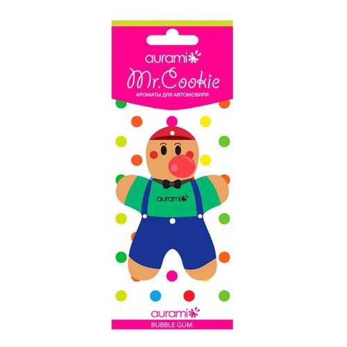 Ароматизатор пропитанный подвесной пластинка Mr. Coockie Бубль гум AURAMI CK-202 в Лукойл
