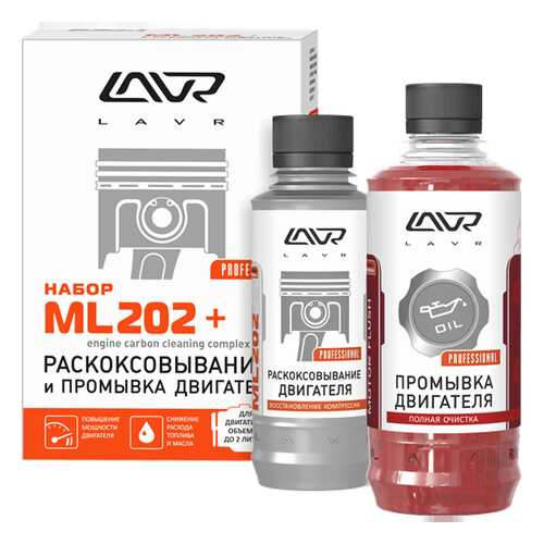 Набор: Раскоксовывание МL202 + 5-минутная промывка двигателя, 185мл/ 330мл в Лукойл
