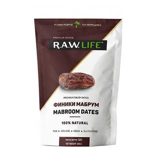 Финики Raw Life мабрум 125 г в Лукойл