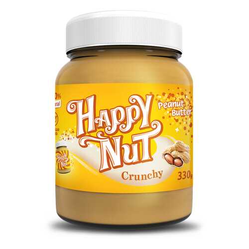 Арахисовая паста Happy Nut Crunchy с кусочками 330 г в Лукойл