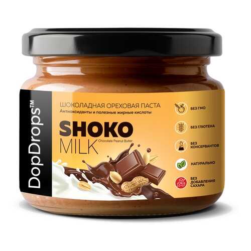 Шоколадно-ореховая паста SHOKO MILK с арахисом и молочным шоколадом без сахара, 250 г в Лукойл