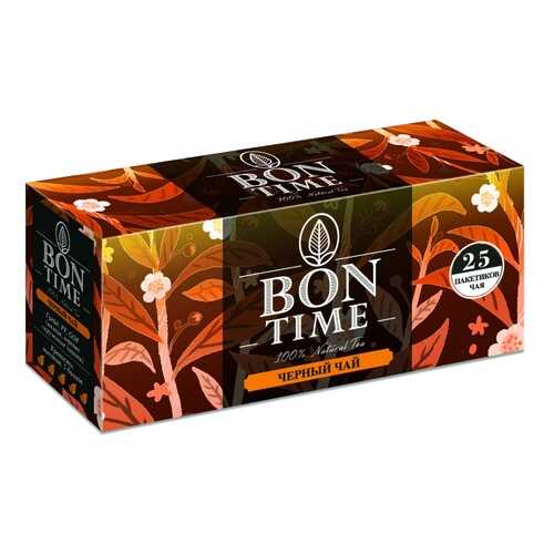 Чай BonTime Natural Tea, черный, 25 пакетиков в Лукойл