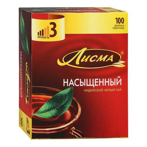 Чай черный Лисма индийский насыщенный 100 пакетиков в Лукойл