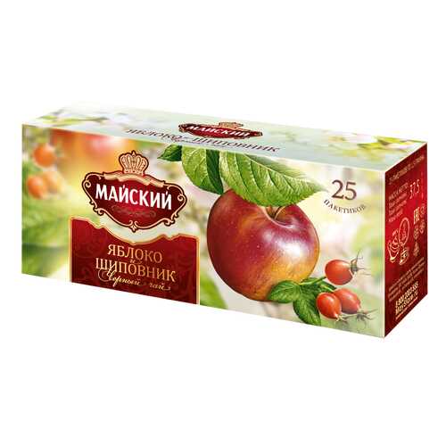 Чай черный Майский Яблоко и шиповник 25 пак в Лукойл
