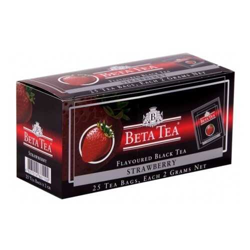 Чай черный в пакетиках для чашки Beta Tea клубника 25*2 г в Лукойл
