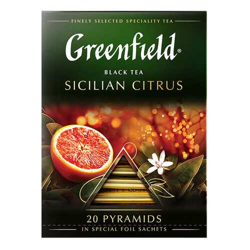 Чай черный в пирамидках Greenfield Sicilian Citrus 20 пакетиков в Лукойл