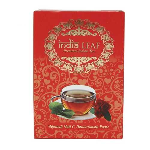 Чай India leaf С лепестками роз, черный среднелистовой с добавками, 100 гр в Лукойл