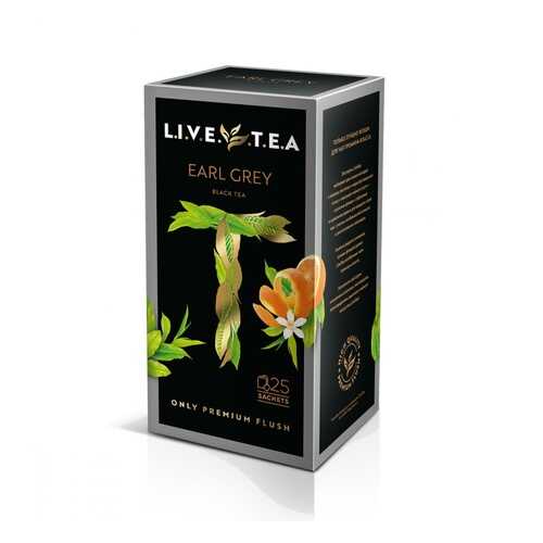 Чай Live Tea Earl Grey черный с бергамотом 25 пакетиков в Лукойл