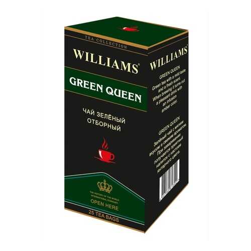 Чай Williams Green Queen, зеленый отборный, 25 пакетиков в Лукойл