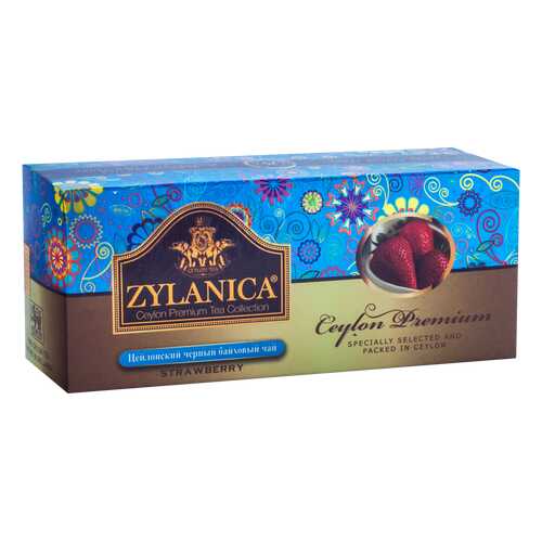 Чай Zylanica Ceylon Premium черный байховый с клубникой 25 пакетиков в Лукойл