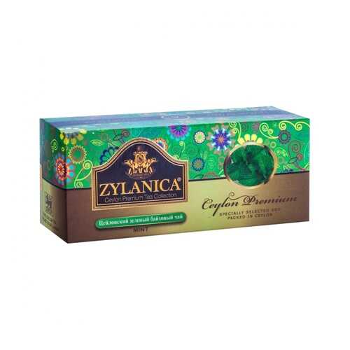 Чай Zylanica Ceylon Premium зеленый байховый с мятой 25 пакетиков в Лукойл