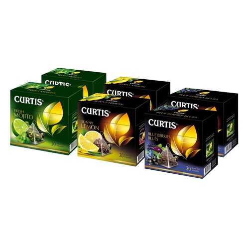 Набор чая Curtis Fresh Mojito, Sunny Lemon, Blue berries blues ассорти 6*20 пирамидок в Лукойл