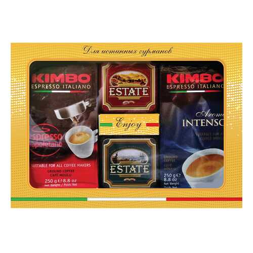 Набор кофе Kimbo 250 г 2 штуки и чай Estate 45 г 2 штуки в Лукойл