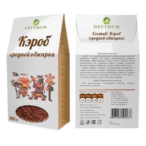 Кэроб Оргтиум средней обжарки 100 г в Лукойл