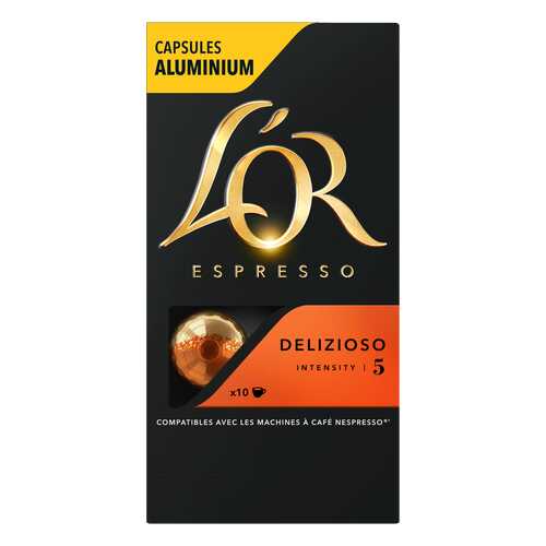 Капсулы L’OR Espresso Delizioso для кофемашин Nespresso 10 капсул в Лукойл