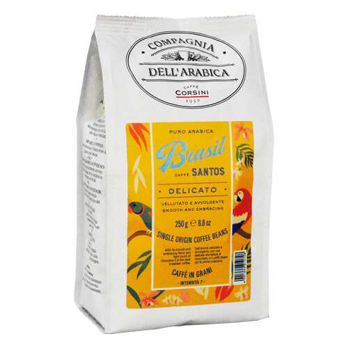 Кофе Compagnia DellArabica Brasil Santos в зёрнах 250 г в Лукойл