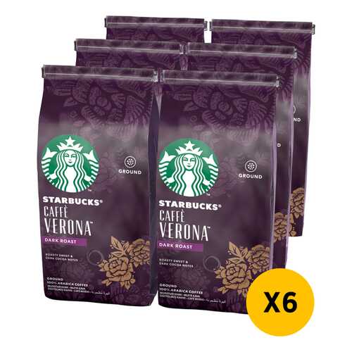 STARBUCKS Dark Cafe Verona кофе молотый 6 штук по 200г в Лукойл