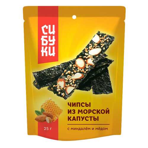 Чипсы из морской капусты Сибуки с миндалем и медом 25 г в Лукойл