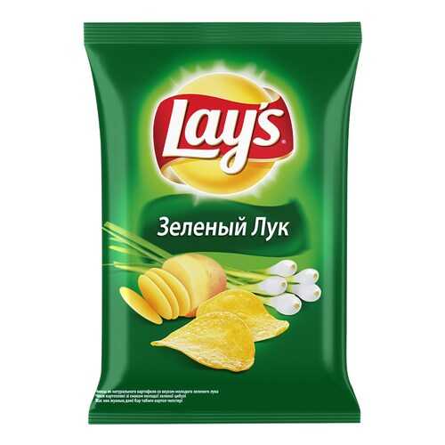 Чипсы Lays из натурального картофеля молодой зеленый лук 90 г в Лукойл