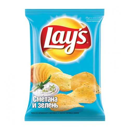 Чипсы Lays из натурального картофеля сметана, зелень 90 г в Лукойл