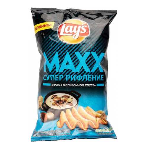 Чипсы Lays супер рифление maxx грибы в сливочном соусе 145 г в Лукойл