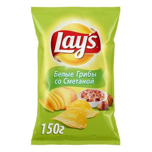 Картофельные чипсы Lays грибы со сметаной 150 г в Лукойл
