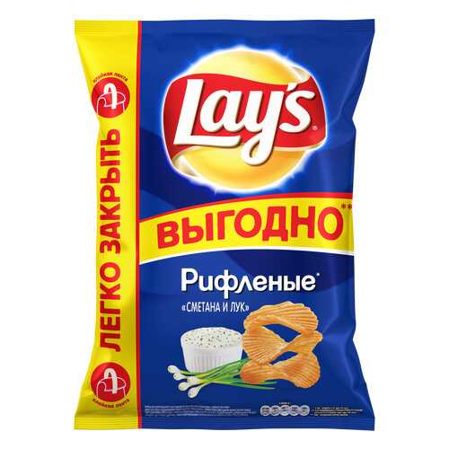 Картофельные чипсы Lays сметана и лук 225 г в Лукойл