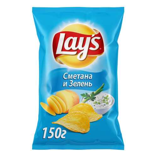 Картофельные чипсы Lays сметана и зелень 150 г в Лукойл