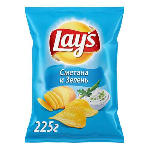 Картофельные чипсы Lays сметана и зелень 225 г в Лукойл