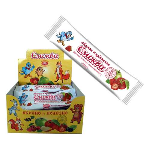 Фруктовая пастила Смоква яблочная с клубникой в Лукойл