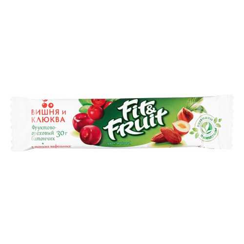 Батончик фруктово-ореховый Fit&Fruit вишня и клюква 30 г в Лукойл