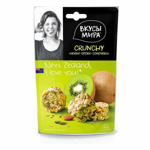 Кранчи Вкусы мира киви-орехи-семечки 50 г в Лукойл