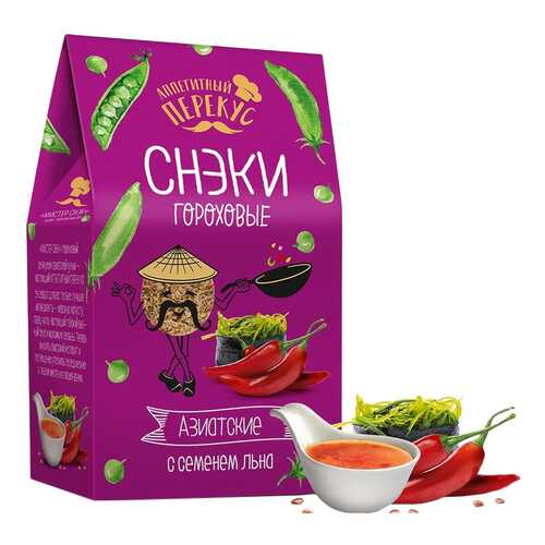 Снеки гороховые Полезный перекус с семенем льна азиатские 100 г в Лукойл