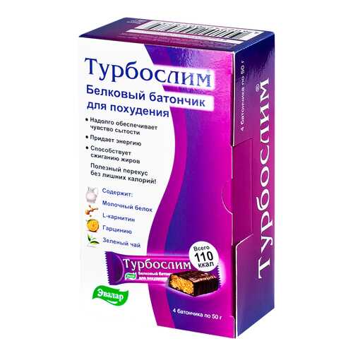 Турбослим Эвалар батончик белковый 4 штуки по 50 г в Лукойл