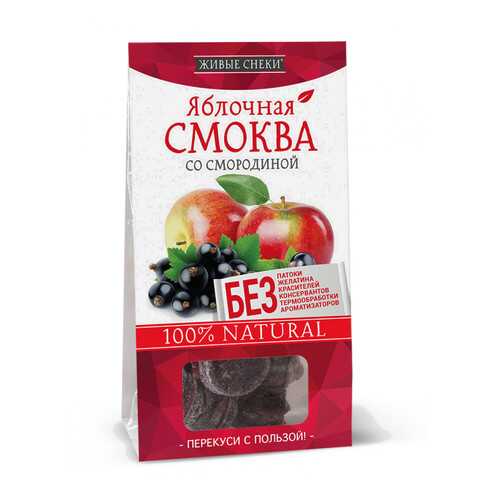 Яблочная смоква Живые снеки со смородиной 4*60 г в Лукойл