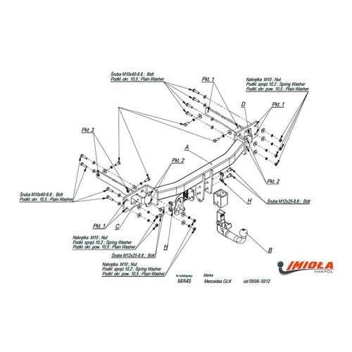Imiola Фаркоп mercedes glk-class x204 2008-2015 быстросъемное крепление (с электрикой) в Лукойл