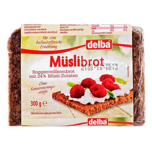 Хлеб Delba цельнозерновой с мюсли, 300 гр. в Лукойл