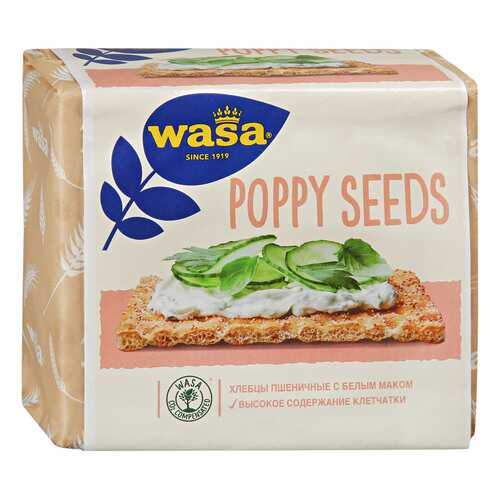 Хлебцы Wasa Poppy Seeds пшеничные с белым маком 240 г в Лукойл