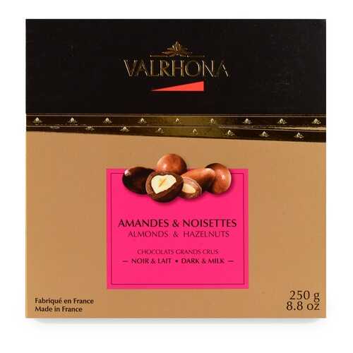 Драже Valrhona Ассорти из фундука и миндаля в молочном и горьком шоколаде, 250г Франция в Лукойл