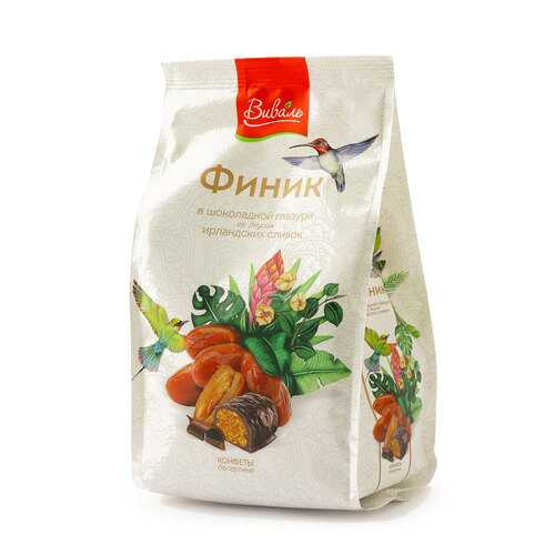 Конфеты Виваль Финик в шоколадной глазури со вкусом ирландских сливок 200г в Лукойл