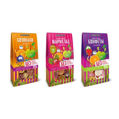 Микс Живые снеки Ассорти (Жевательные конфеты, 35г, Козинаки, 55г, Мармелад, 70г) в Лукойл
