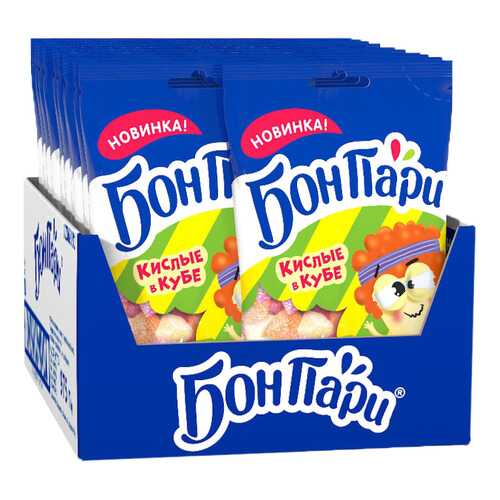Суфле Бон Пари кислые в кубе со вкусом фруктов 15 шт по 65 г в Лукойл
