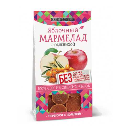 Мармелад яблочный Живые снеки с облепихой 4*90 г в Лукойл