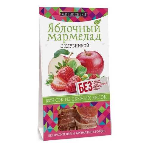 Мармелад Живые снеки яблочный c клубникой 100 г в Лукойл