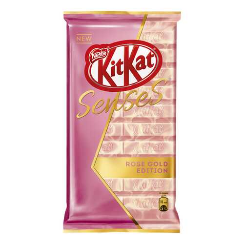 Белый шоколад Kit Kat senses rose gold edition клубника и молочный шоколад с вафлей 112 г в Лукойл