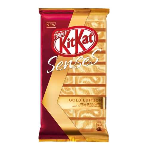 Карамельный белый и молочный шоколад KitKat Senses Gold Edition Deluxe Caramel 112 г в Лукойл