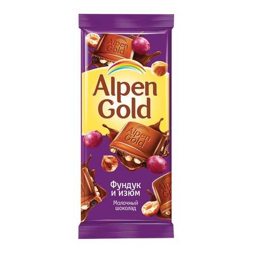 Шоколад ALPEN GOLD молочный фунд/изюм 90г*5 шт в Лукойл