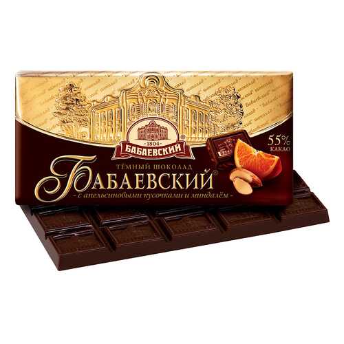 Шоколад Бабаевский 55% темный апельсин-миндаль 100 г в Лукойл