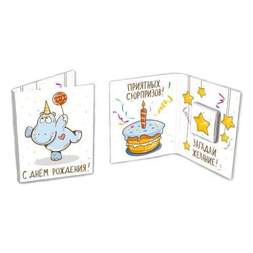 Шоколад Chokocat С днем рождения, молочный, мини-открытка, 5 гр в Лукойл