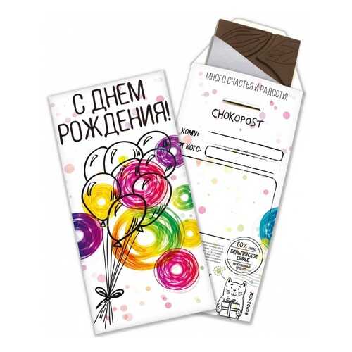 Шоколад Chokocat С днем рождения!, тёмный, конверт, 85 гр в Лукойл